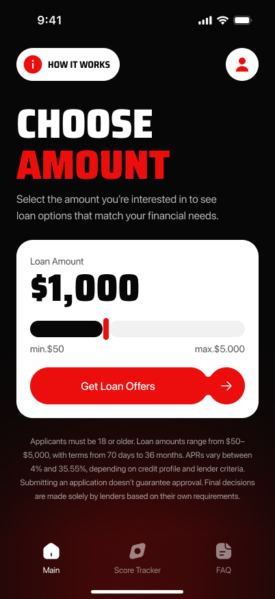 Choose loan amount